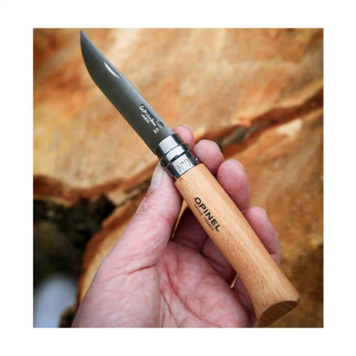 Opinel No 08 Couteau de poche | Bois de hêtre | Acier Sandvik
