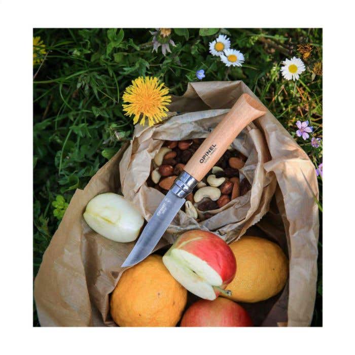 Opinel No 08 Couteau de poche | Bois de hêtre | Acier Sandvik