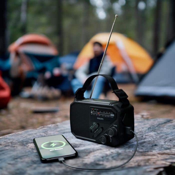 Radio d'urgence Philips TAR1609 avec tuner analogique FM/AM et lampe de poche