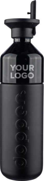 Drinkfles Dopper Insulated Black 580 ml + Flip Straw