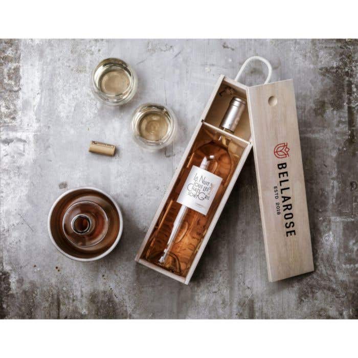 Coffret à vin | Bois de paulownia | 0,75 l | Couvercle coulissant