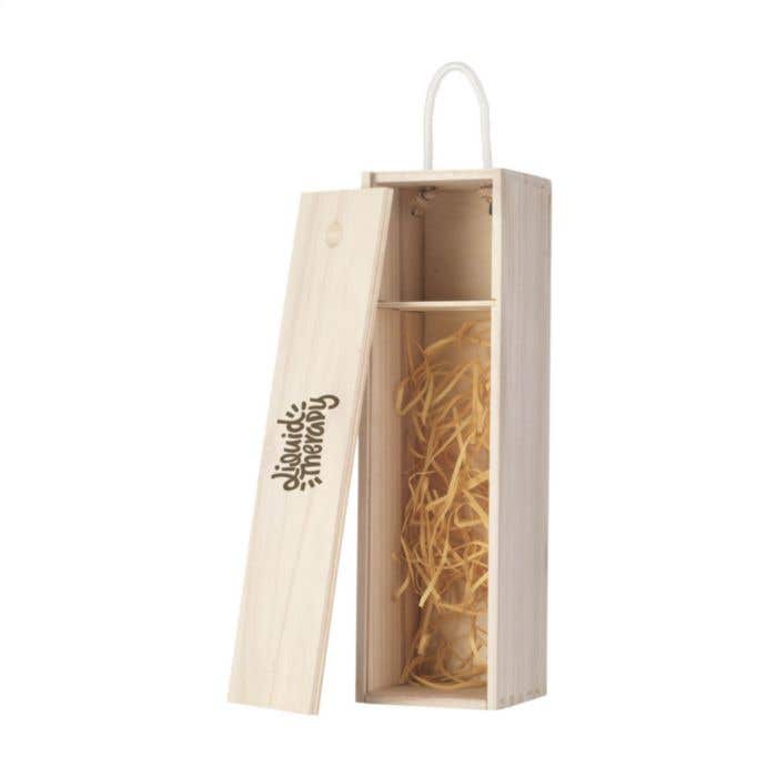 Coffret à vin | Bois de paulownia | 0,75 l | Couvercle coulissant
