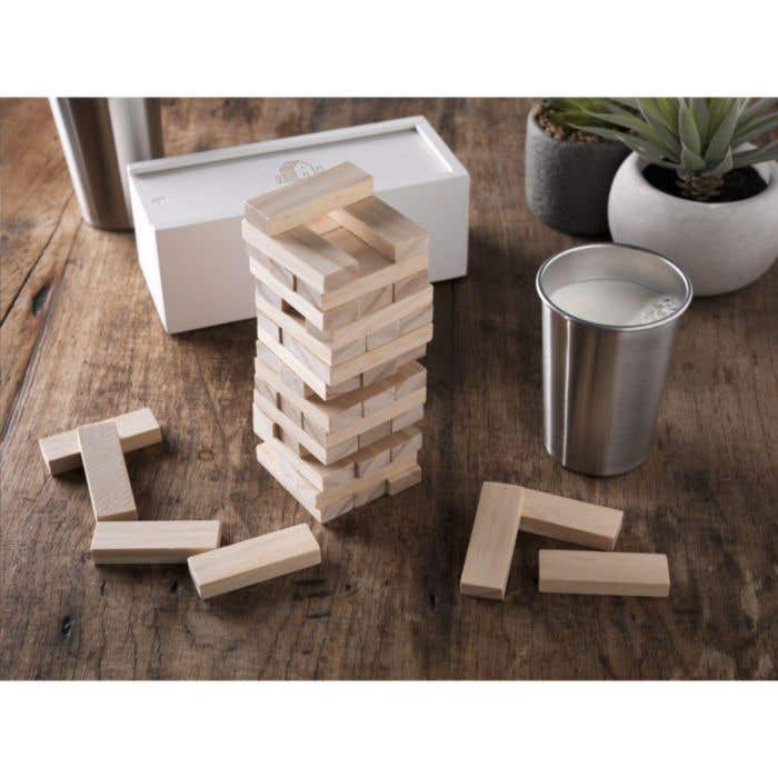 Jeu d'empilement | Bois | 48 blocs | Incl. boîte de rangement