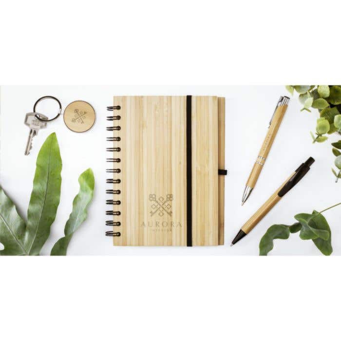 Sleutelhanger | Bamboe | Hoogglans metaal