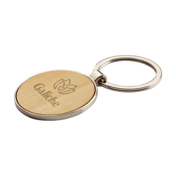 Porte-clés | Bambou | Métal brillant