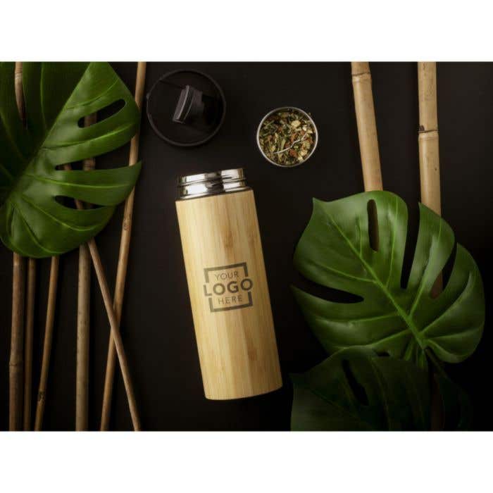 Bouteille isotherme | Bambou | 360 ml | Avec infuseur à thé