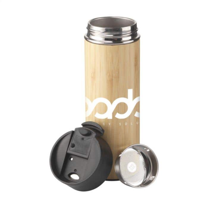 Thermosfles | Bamboe | 360 ml | Met theezeef