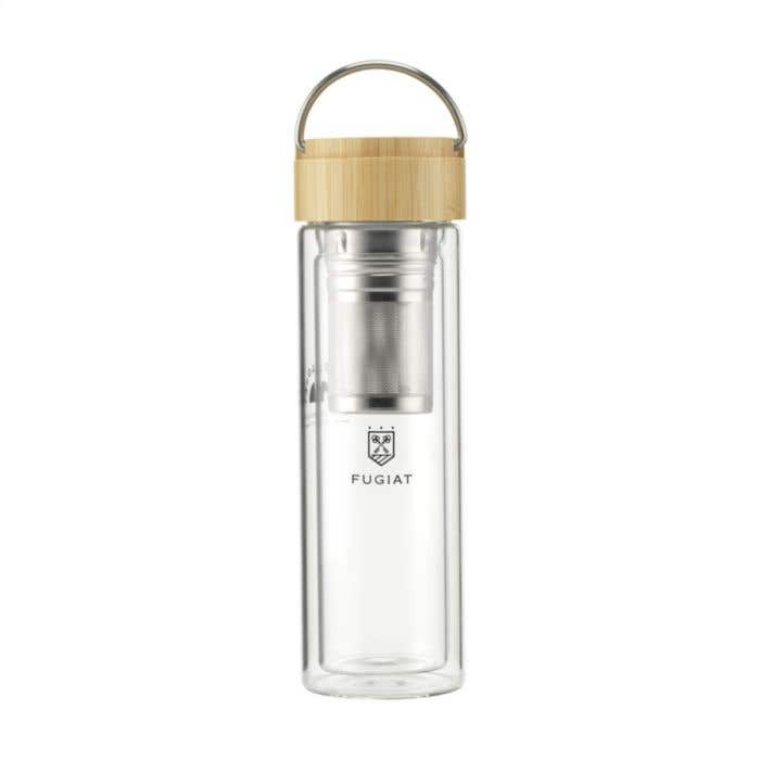 Gourde | Verre borosilicate | 300 ml | Avec infuseur à thé