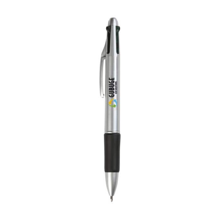 4-kleurenbalpen | Rubber grip | Blauw, groen, rood, zwart