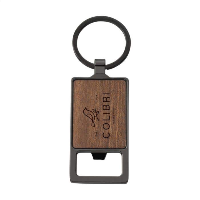 Sleutelhanger met flesopener | Hardhouten | Zinklegering