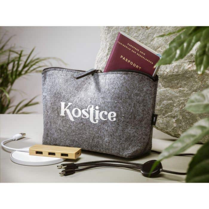 Pochette accessoire | Feutre recyclé | Fermeture éclair