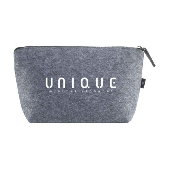 Accessoire-tasje | Gerecycled vilt | Ritssluiting