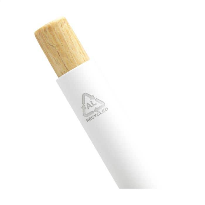 Stylo à bille | Aluminium recyclé | Bouton-poussoir en bambou