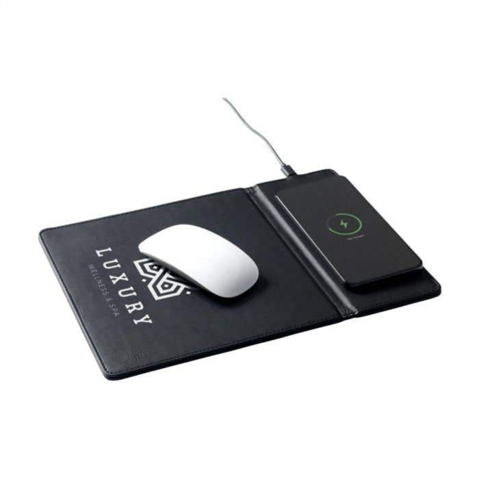 Tapis de souris avec chargeur sans fil | Recyclé | 10W | Support pour téléphone