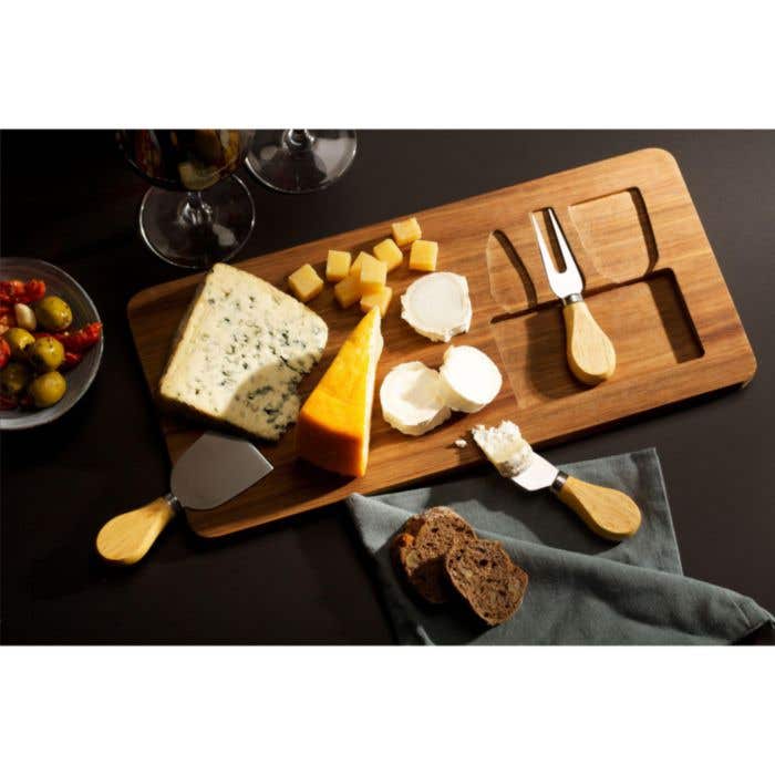 Planche à fromage | Bois d'acacia FSC® | Couverts inclus