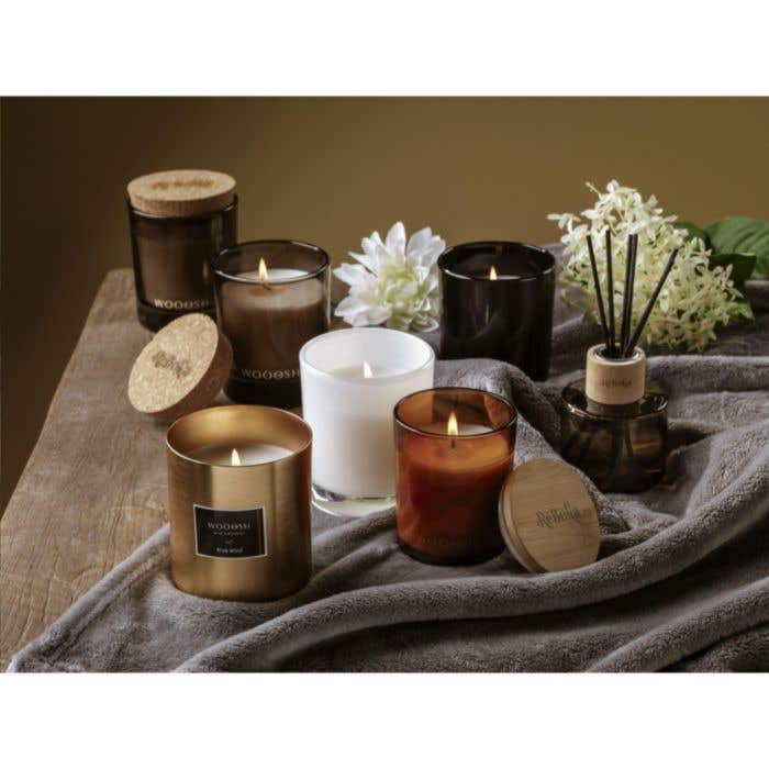 Wooosh Bougie parfumée White Lotus | Cire de soja | Couvercle en bambou