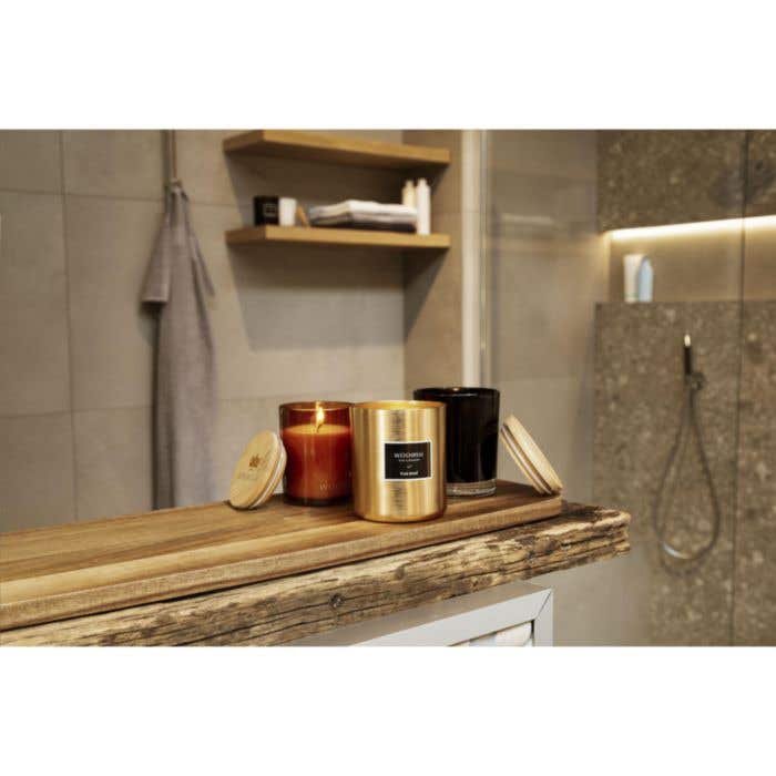 Wooosh Bougie parfumée White Lotus | Cire de soja | Couvercle en bambou