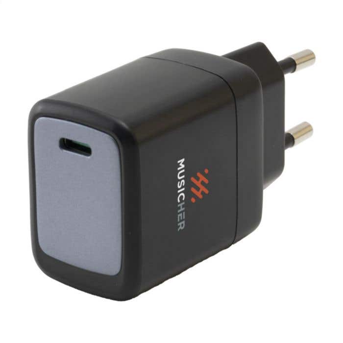 Oplaadset | Gerecycled | 2 Type-C poorten | Met pouch