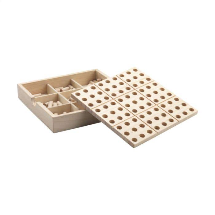 Plateau de sudoku | Bois de pin | 81 pions | Compartiment de rangement inclus