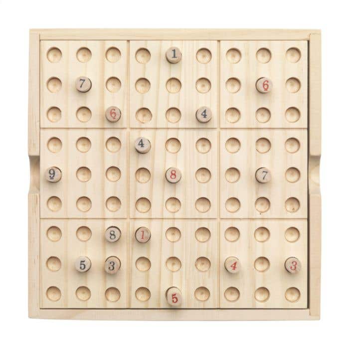 Plateau de sudoku | Bois de pin | 81 pions | Compartiment de rangement inclus