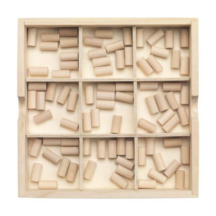 Plateau de sudoku | Bois de pin | 81 pions | Compartiment de rangement inclus
