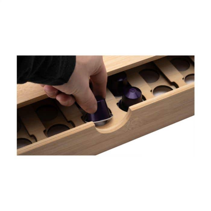 Tiroir à capsules de café Rackpack | Bambou FSC® | Avec jeu de puissance quatre