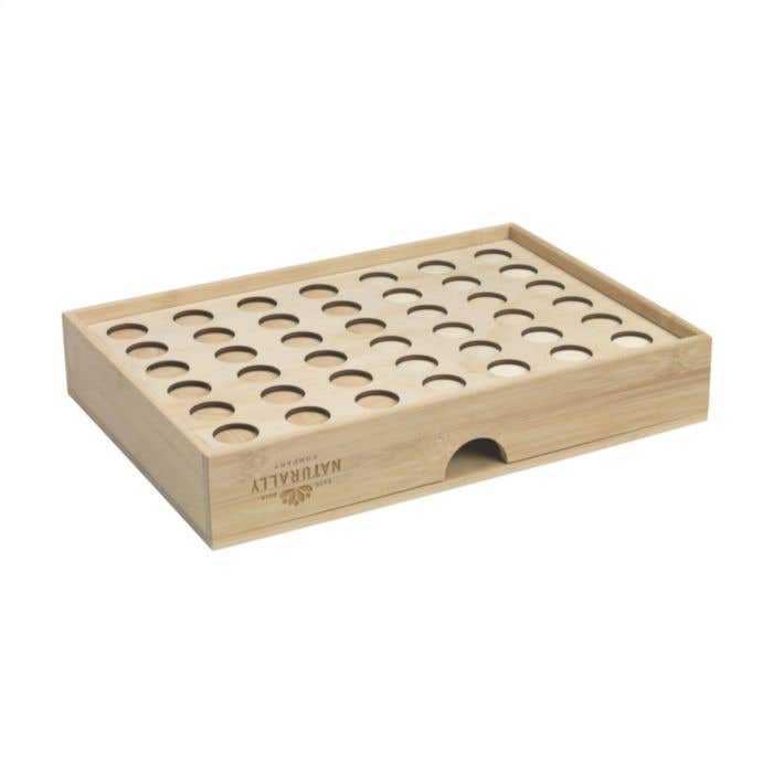 Tiroir à capsules de café Rackpack | Bambou FSC® | Avec jeu de puissance quatre