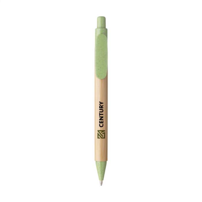 Stylo à bille | Bambou et paille de blé | Encre bleue