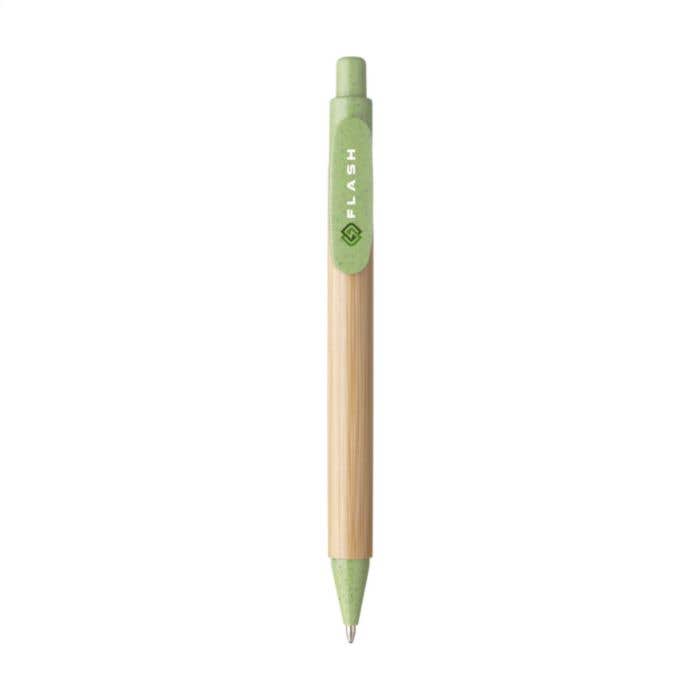 Stylo à bille | Bambou et paille de blé | Encre bleue