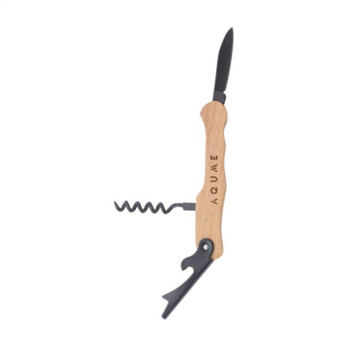 Rackpack couteau sommelier | Bois de hêtre FSC® | Acier inoxydable avec revêtement noir