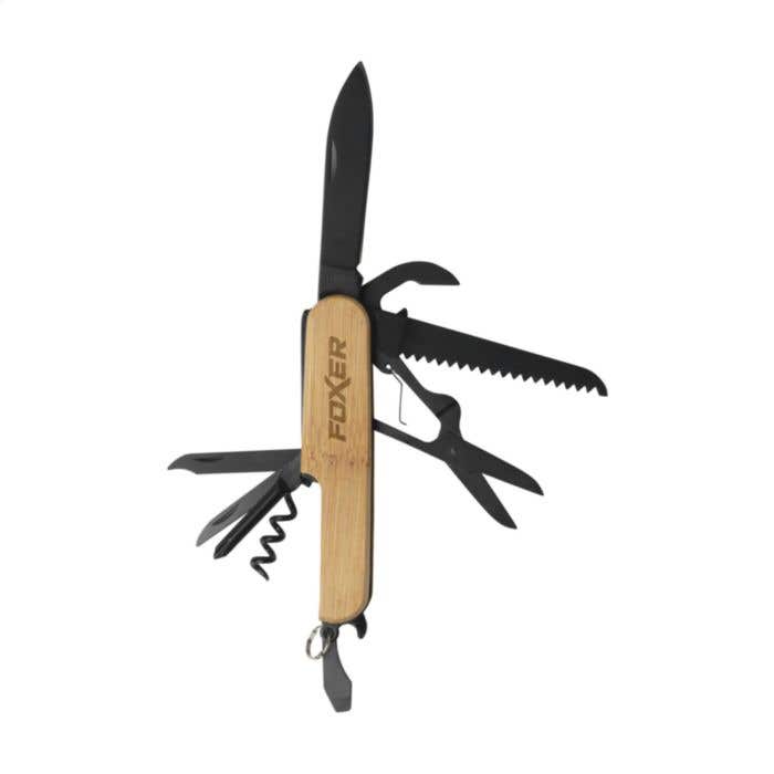 Couteau de poche | Bambou | 9 pièces | 11 fonctions