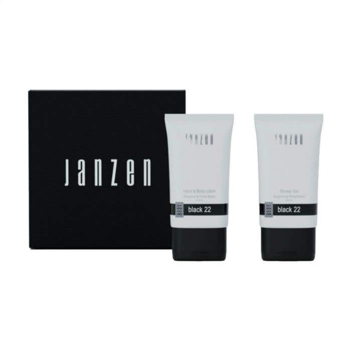 JANZEN Coffret cadeau Black 22 | Gel douche & lotion corporelle | 2x 50 ml