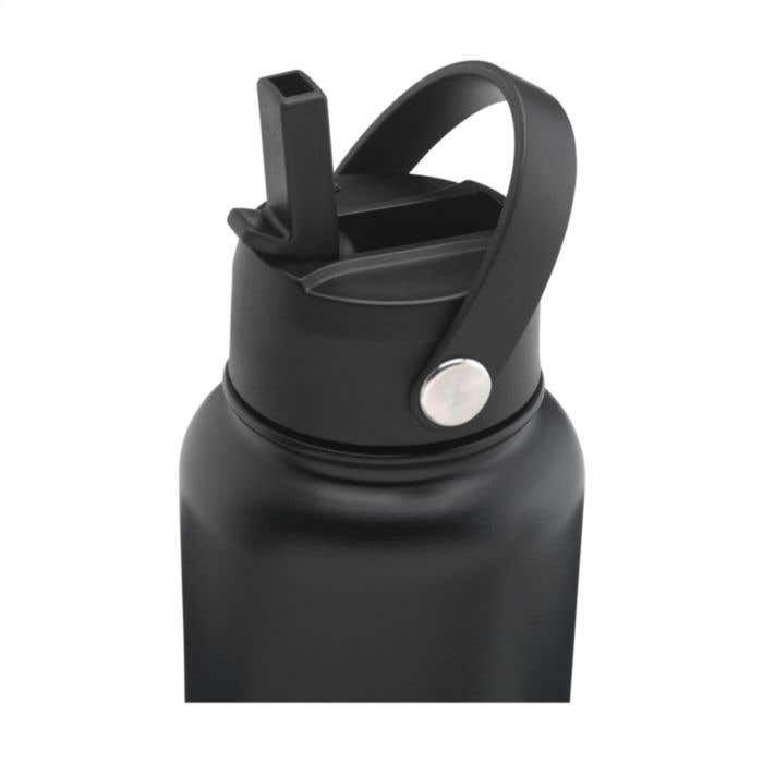 Thermosfles | Gerecycled RVS | 900 ml | Inklapbaar rietje