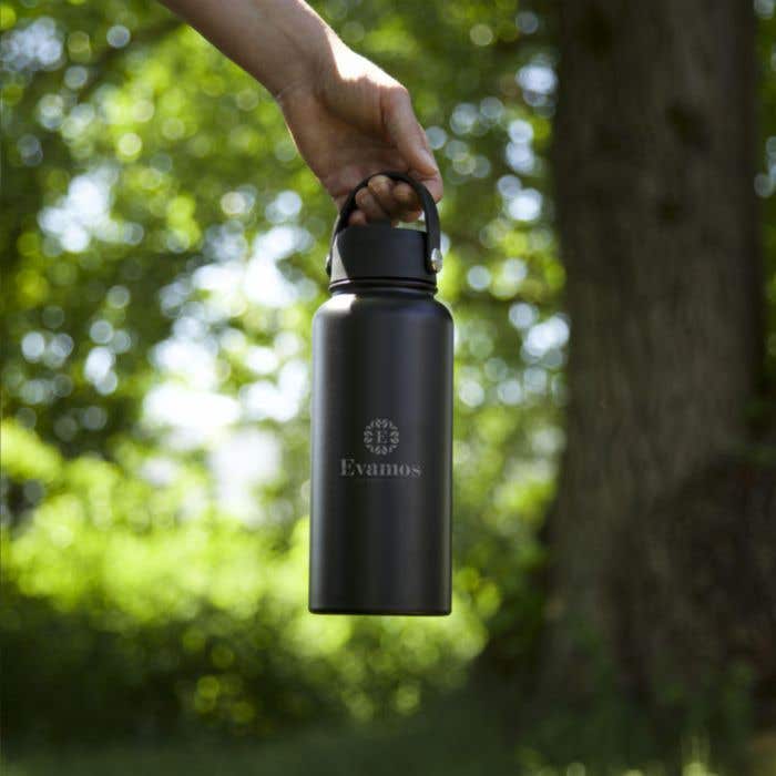 Bouteille isotherme | Acier inoxydable recyclé | 900 ml | Paille pliable