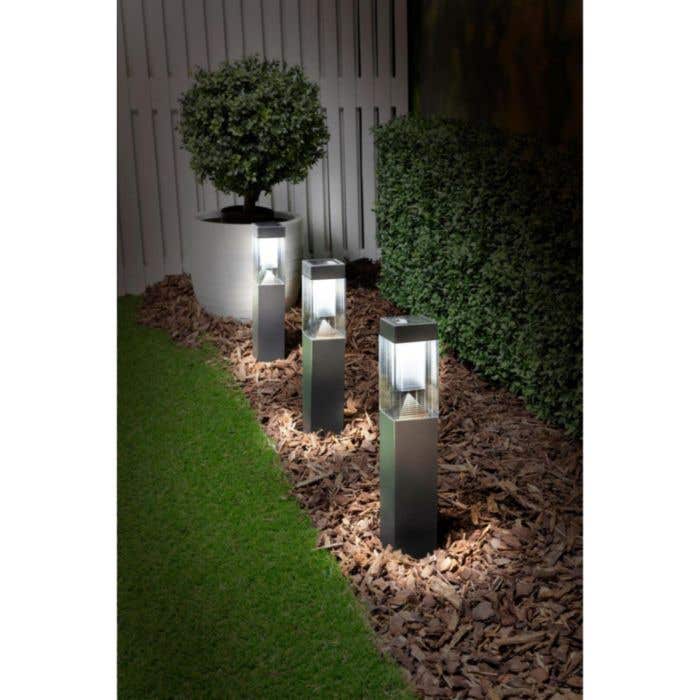 Grundig Lampe LED solaire | Acier inoxydable | Interrupteur crépusculaire automatique