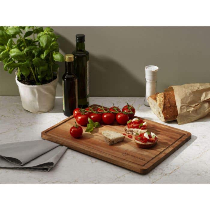 Planche à découper | Bois d'acacia FSC® | Rigole de récupération