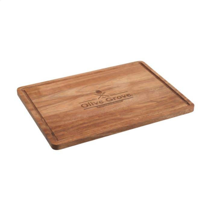Wooosh planche à découper Gustoso | Bois d'acacia FSC® | Rigole de récupération