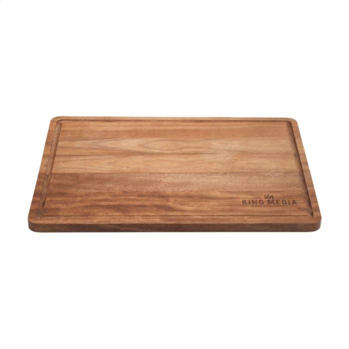 Wooosh planche à découper Gustoso | Bois d'acacia FSC® | Rigole de récupération