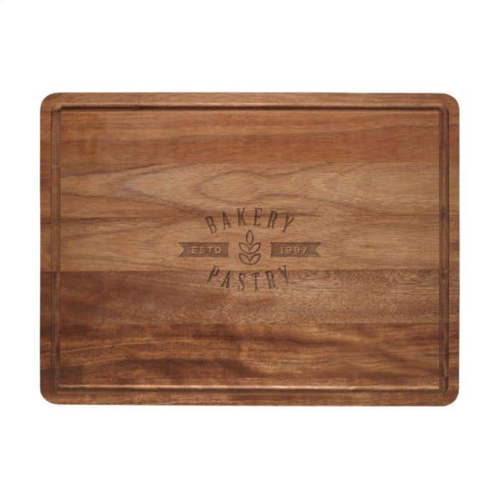 Wooosh planche à découper Gustoso | Bois d'acacia FSC® | Rigole de récupération