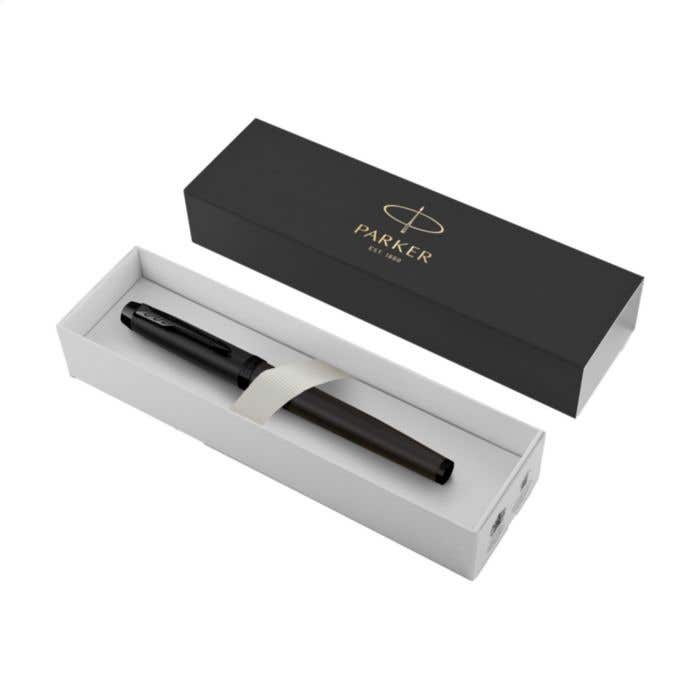 Stylo roller Parker IM Achromatic | Encre noire | Acier inoxydable | Capuchon amovible