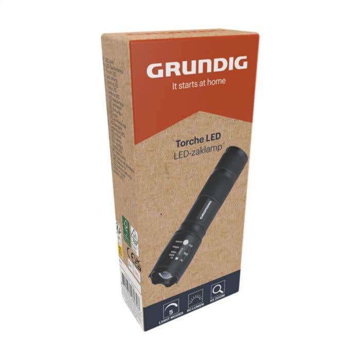 Grundig Lampe de poche | Aluminium | 80 lumens | Fonction zoom