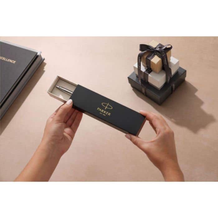 Parker Balpen Jotter | Blauwe inkt | Gerecycleerd RVS