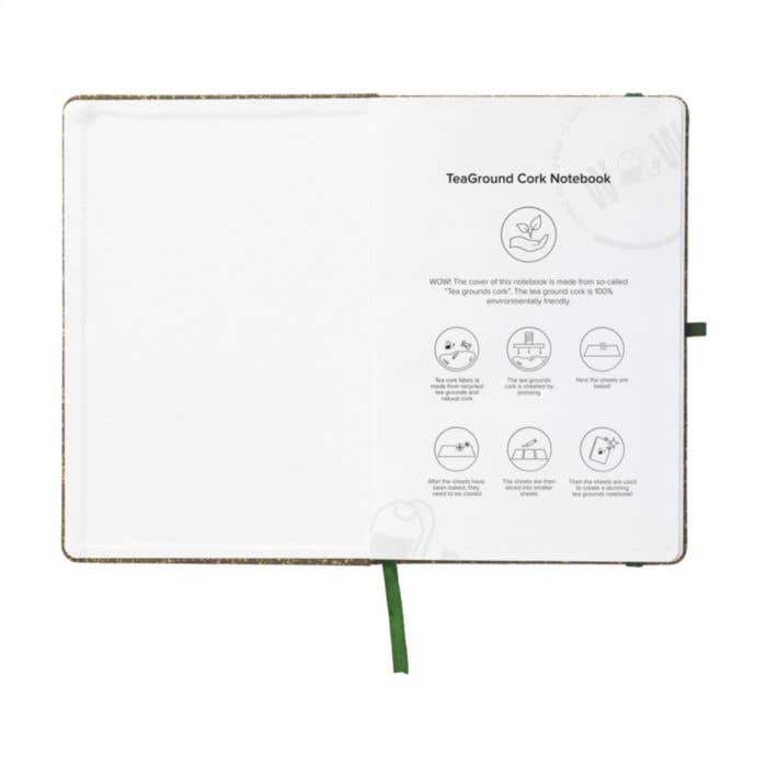 Notitieboek | Gerecycled | A5 | Theebladeren en kurk