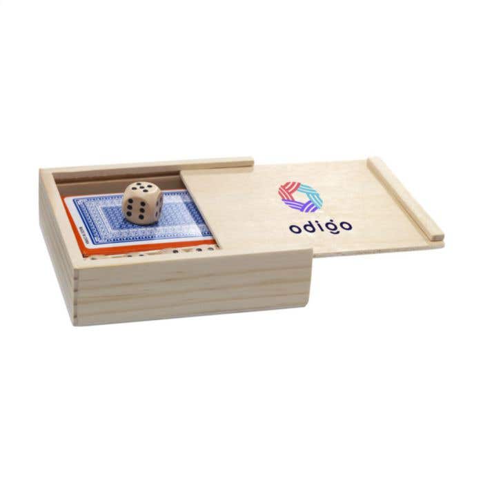 Set de jeux Dice & Play | Bois | 5 dés et 54 cartes