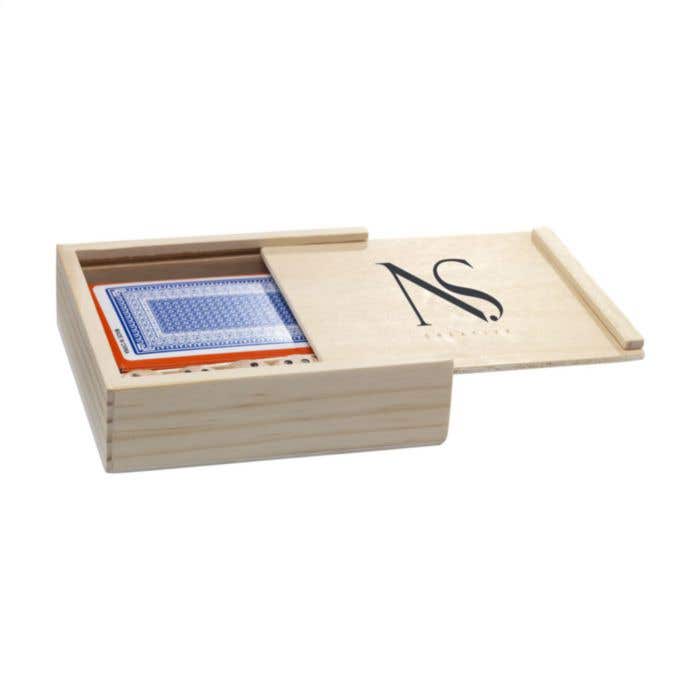 Spelset Dice & Play | Hout | 5 dobbelstenen en 54 kaarten