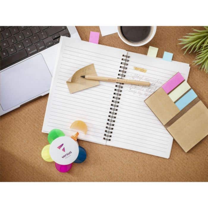Carnet mémo | Recyclé | Sticky notes et marqueurs