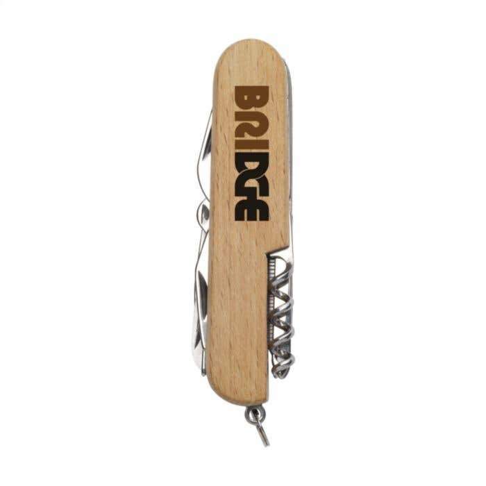 Couteau de poche | Bois | 8 outils | 11 fonctions