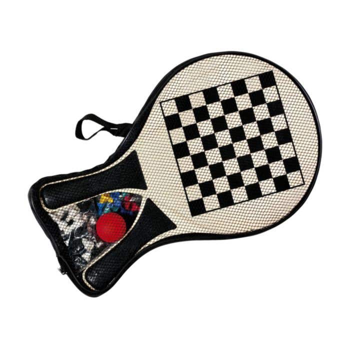 Jeu de plage | Bois | 2 raquettes avec jeu de société