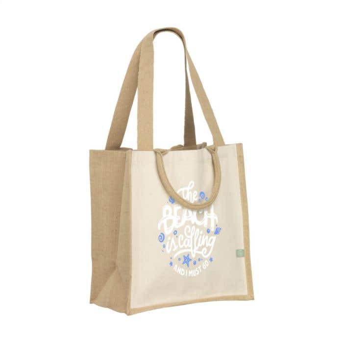 Shopper | Jute et coton organique | 18 l | Fond laminé