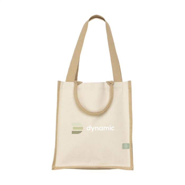 Shopper | Jute et coton organique | 18 l | Fond laminé